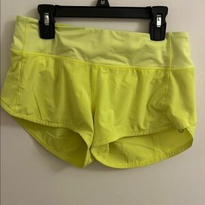 Women's Yellow Lululemon Speed up Shorts